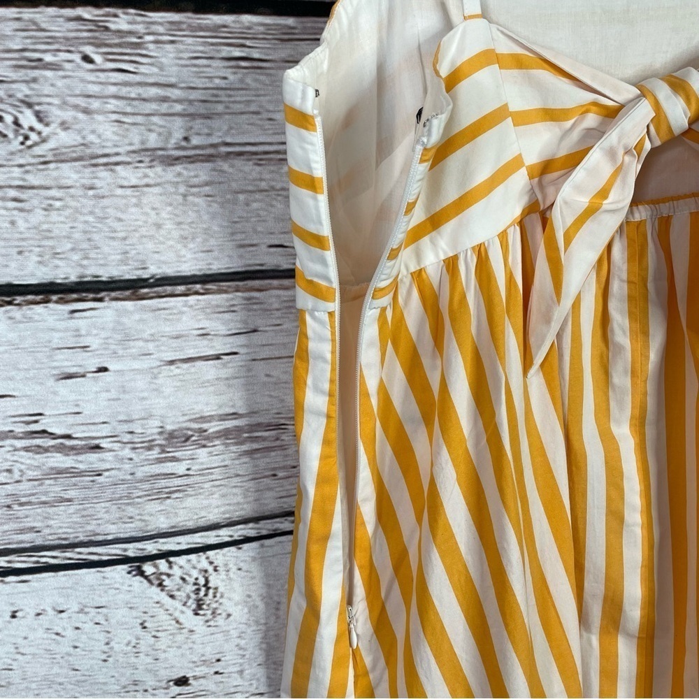 🏷️NWT J. Crew Factory Strappy Tie-Back Mini Dress Size 14 Marigold Stripe Sunny - Picture 4 of 16